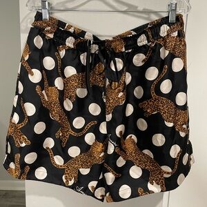 Amiri Leopard Polka Dot Silk Shorts